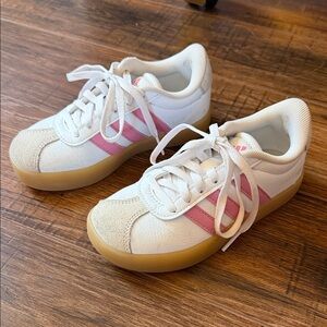 adidas Kids White and Pink Sneakers